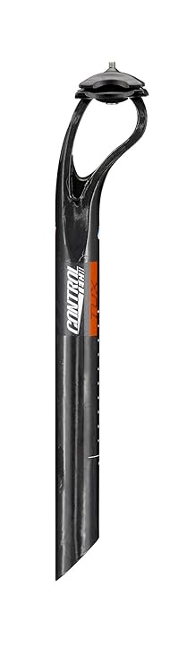Controltech Tux Carbon 24 mm Offset Sattelstütze, 27,2 x 350 mm, schwarz glänzend, Rot Aufkleber