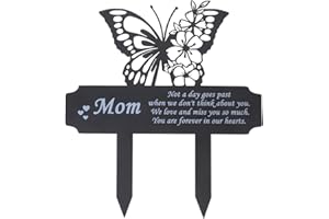 Milisten Grave Markers for Cemetery for Humans: Elegant Butterfly Memorial Plaque Stake - Waterproof Cemetery Pile for Grave 