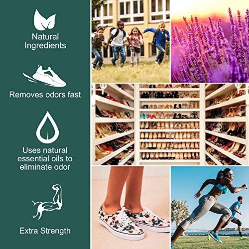 Natural Shoe Deodorizer Spray, Arrebol Foot Odor Eliminator and Air Freshener with Peppermint Oil, Tea Tree Oil, Clove Leaf Oil,Best for Stinky Shoes, Smelly Feet & Sport (black)