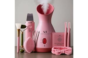 VOGUENOW Facial Steamer Spa Gifts with Complimentary 17 Skin Care Tools | Face Steamer for Facial Deep Cleaning | Towel Warmer & Humidifier Mode| Self Care Gifts for Women, Spa Gifts, Christmas Gifts for Women