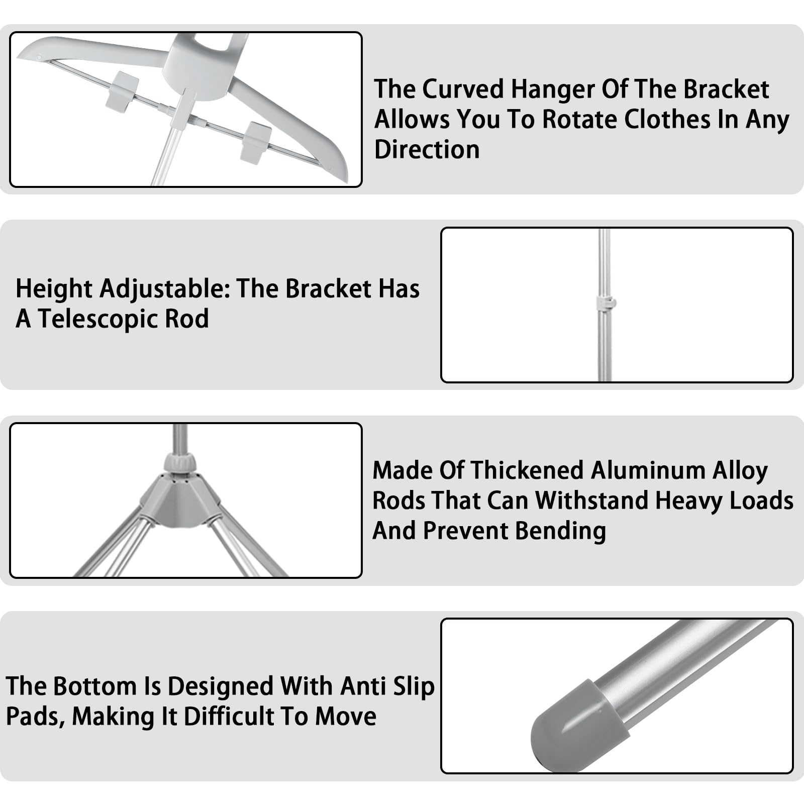 Handheld Garment Steamer Rack, Garment Hanger for Steaming Clothes Stand, Telescopic Garment Steamer Rack, Height Adjustable, Foldable Standing Garment Hanger for Steaming Clothes (grey)