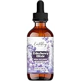 Earthley Wellness Elderberry Elixir Drops, Herbal Elderberry Syrup Alternative, Powerful Immune & Respiratory Support, Shelf 