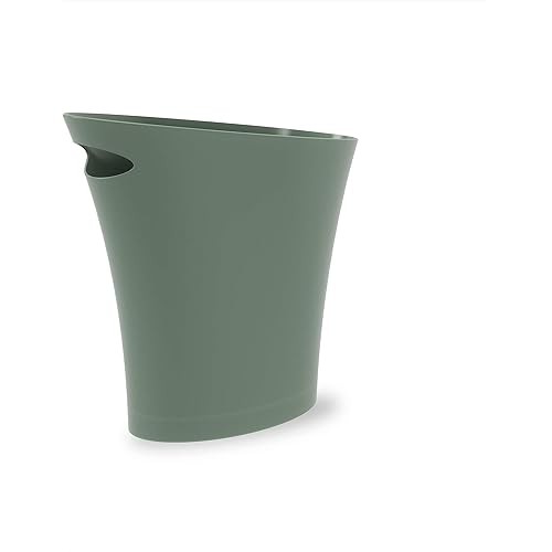 Skinny, Spruce Sleek and Stylish Small Garbage Can, Wastebasket for Narrow Spaces at Home or Office, 2 Gallon Capacity, Single Pack