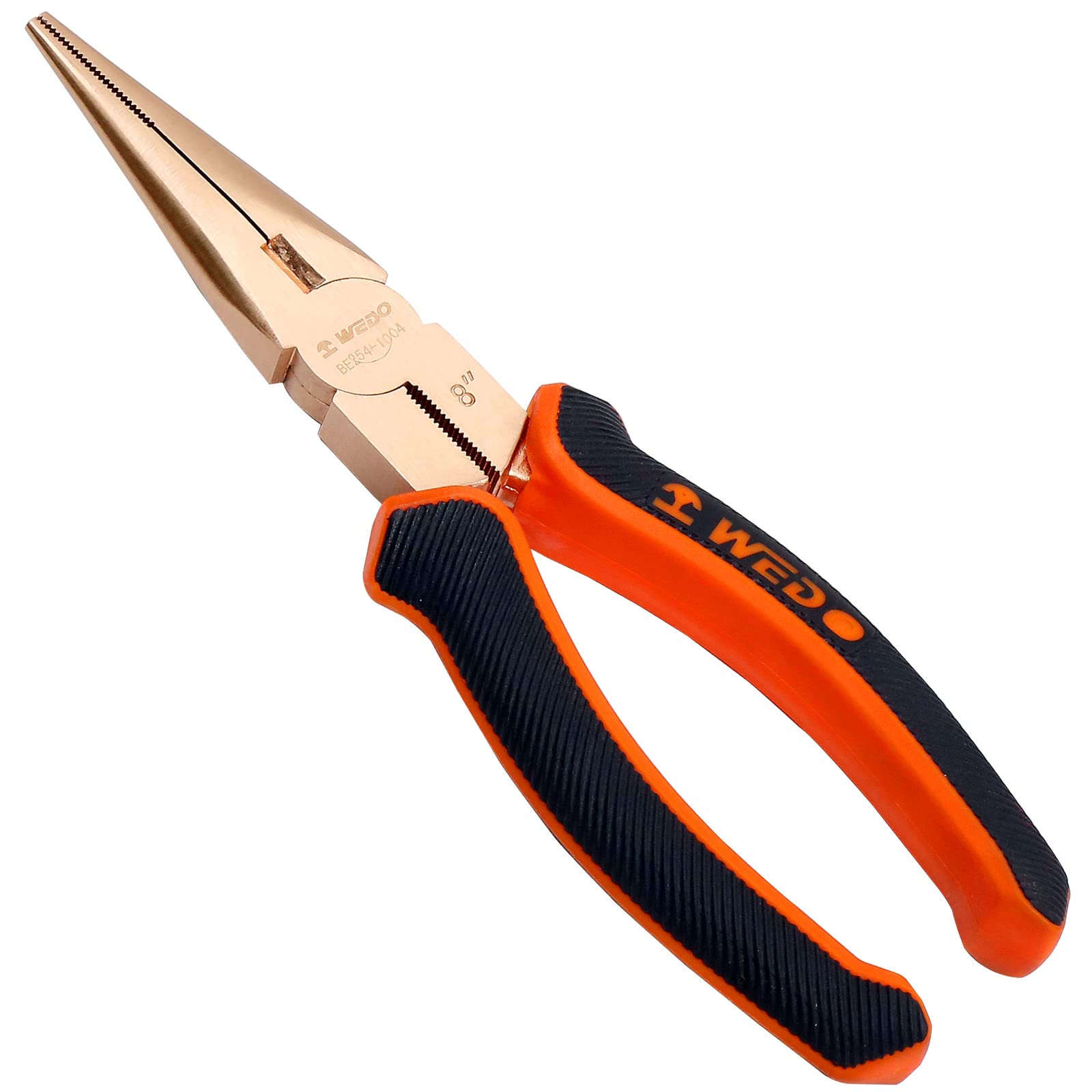 WEDO Non-Sparking 6"(150mm) Needle Nose Pliers, Precision Long Nose Pliers with Wire Cutters, Beryllium Copper,Used for Cutting Clamping Pinching Jewelry Making, Corrosion Resistant