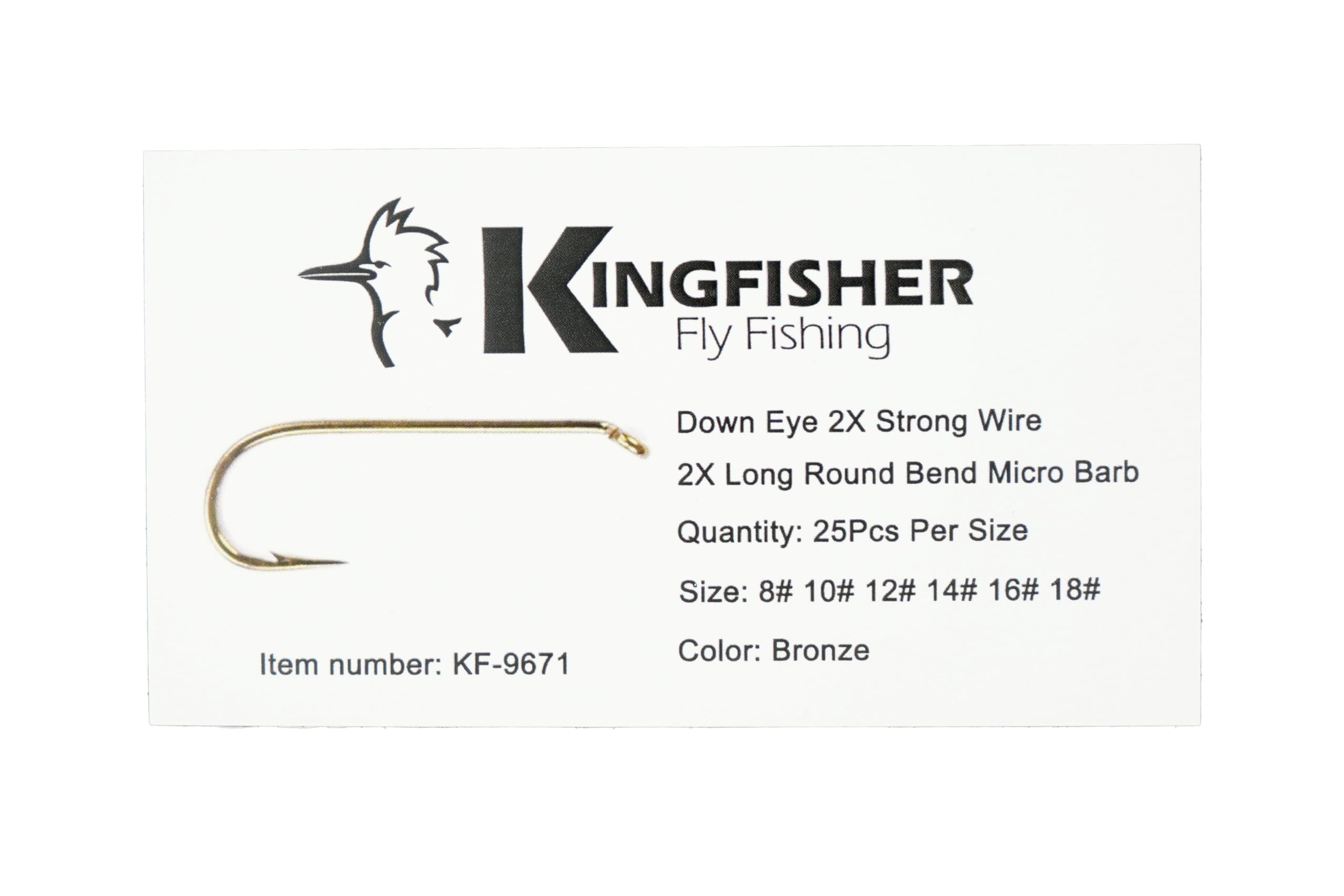 Kingfisher Fly Fishing 9671 Standard Nymph Fly Tying Hook Micro Barb