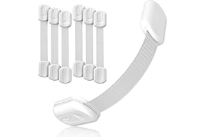 3M Adhesive Child Safety Strap Locks by Baby Proof Me, Baby Latches for Cabinets, Dishwashers, Fridges, Ovens and Trash Cans,