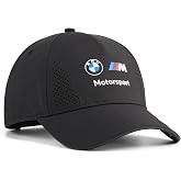 PUMA BMW M Motorsport Team Baseball Hat - One Size Fits Most | Curved brim, Adjustable strap, Snapback closure, Team and partner logos, Officially licensed