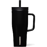 Corkcicle Cruiser - Insulated Tumbler with Handle - Keeps Drinks Cold 20 Hours - Spill-Proof Dual Lid - Triple-Insulated - Summer Drinkware Gift - Keeps Drinks Ice Cold - 22 oz - Matte Black