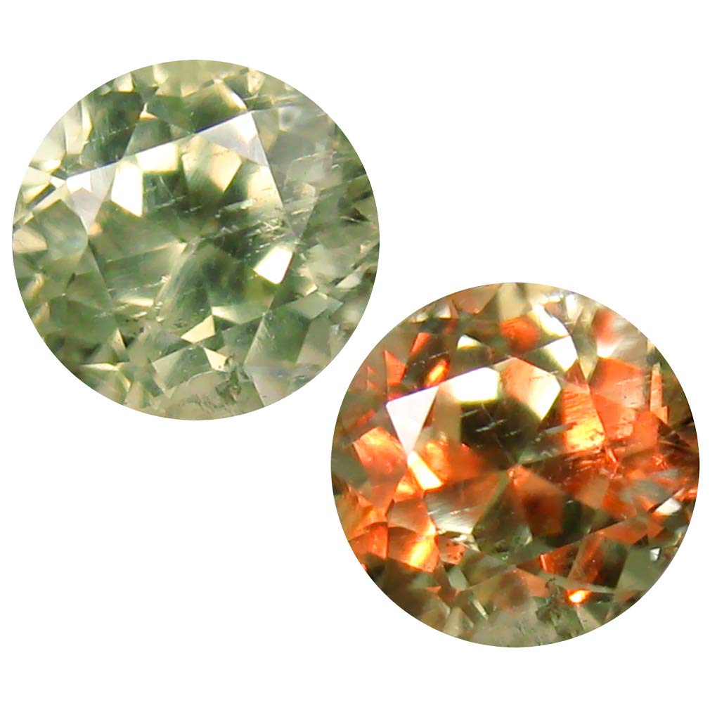 Deluxe Gems 1.45 ct Round Cut (6 x 6 mm) Turkish Color Change Diaspore Natural Loose Gemstone, Green,212937-1K3421