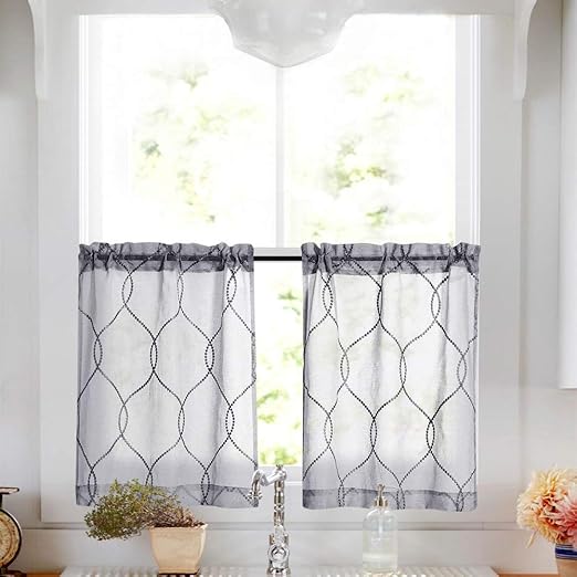 Amazon Com Vangao Tier Curtains For Kitchen Windows 45 Inches