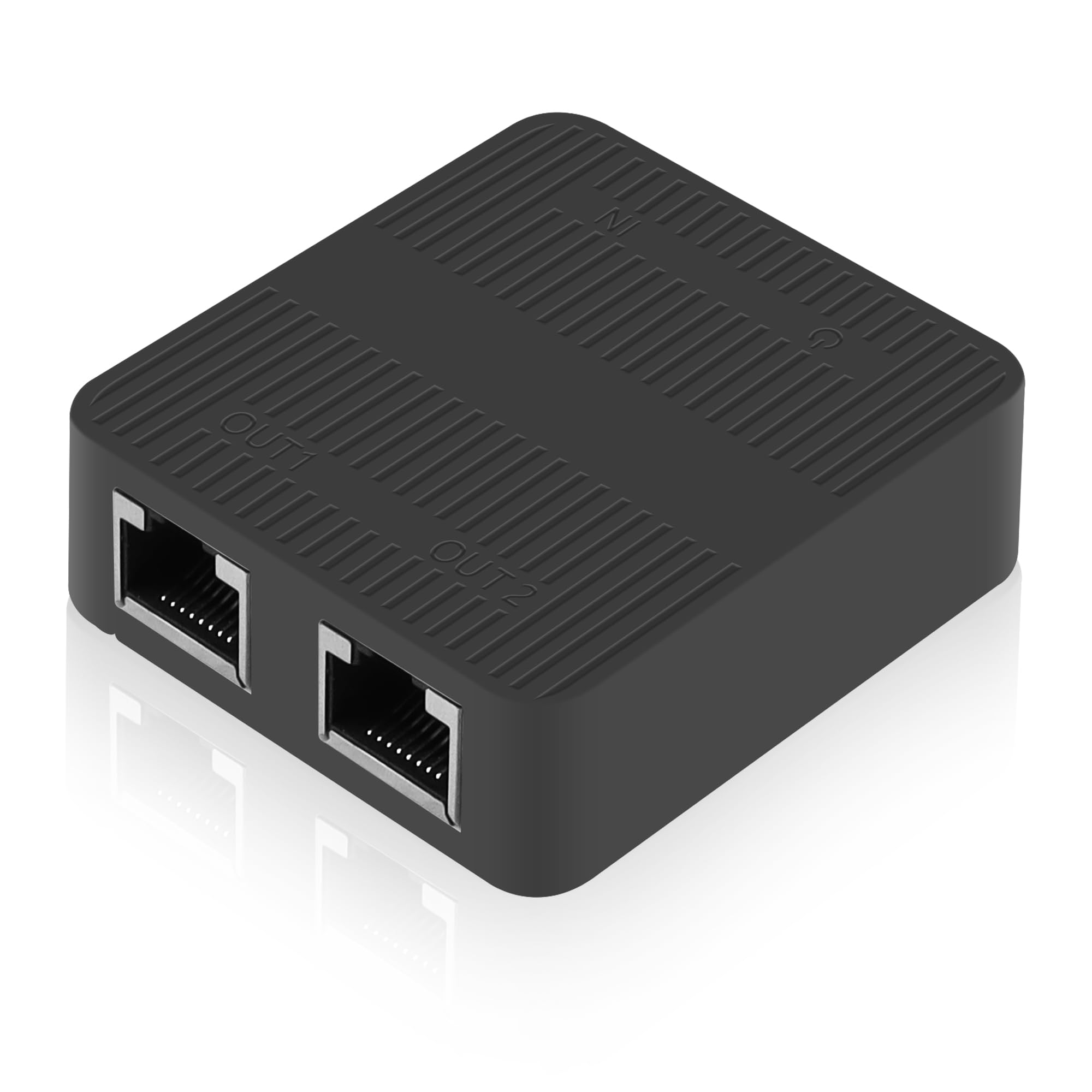 CERRXIANR RJ45 Ethernet Splitter Adapter Gigabit, RJ45 Network Splitter 1 to 2 , Cat5, Cat6, Cat7 RJ45 Network Extension Connector, 2 Ports Devices Share The Internet at The Same Time (black)