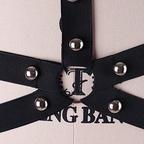 PETMHS Goth Body Harness Garter Belt Stockings for Women Sexy Lingerie Elastic Suspender Belt for Women (Black)