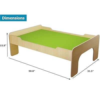 Buy Pidoko Kids Wooden Multi Activity Play Train Table Natural For Boys Girls Dinosaur Edition Includes Two Storage Bins Perfect For Train Sets Blocks Arts Crafts