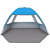 Venustas Beach Tent Sun Shelter for 3/4-5/6-7/8-10 Person, UPF 50+ UV Protection Beach Canopy, Lightweight and Easy Setup Cabana, Portable Shade Tent