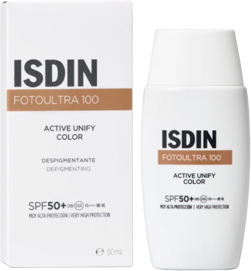ISDIN Fotoultra 100 Active Unify Color SPF 50+ 50ml Facial Sun Cream Lightens