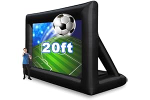 GZKYYLEGS 20 Feet Inflatable Outdoor and Indoor Theater Projector Screen - Includes Air Blower, Tie-Downs and Storage Bag - Portable, Supports Front and Rear Projection