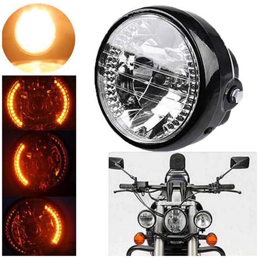 Krtopo 35W Motorcycle Headlight With Turn Signal Universal 7Inch Halogen Front Light