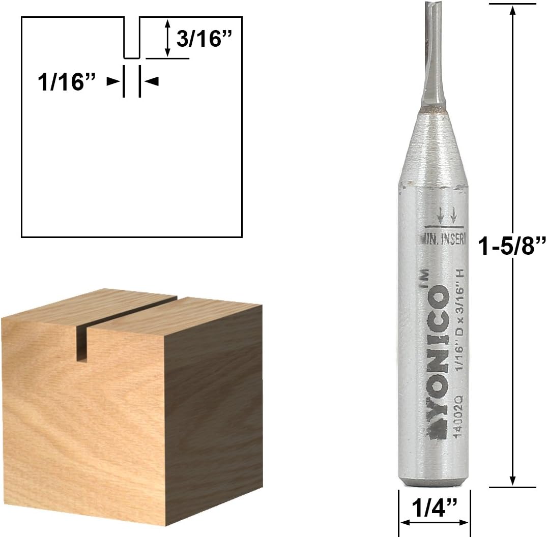 Whiteside Router Bits SC01A Standard Straight Bit with Solid Carbide 3/32Inch Cutting Diameter