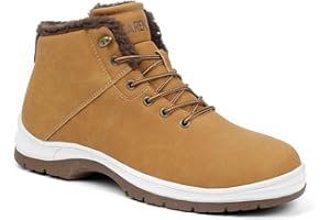 CARENURSE Mens Winter Snow Boots Water Resistant Warm Fur Lined Anti Slip Work Ankle Shoes Casual Lightweight Hiking Outdoor Trekking Boot
