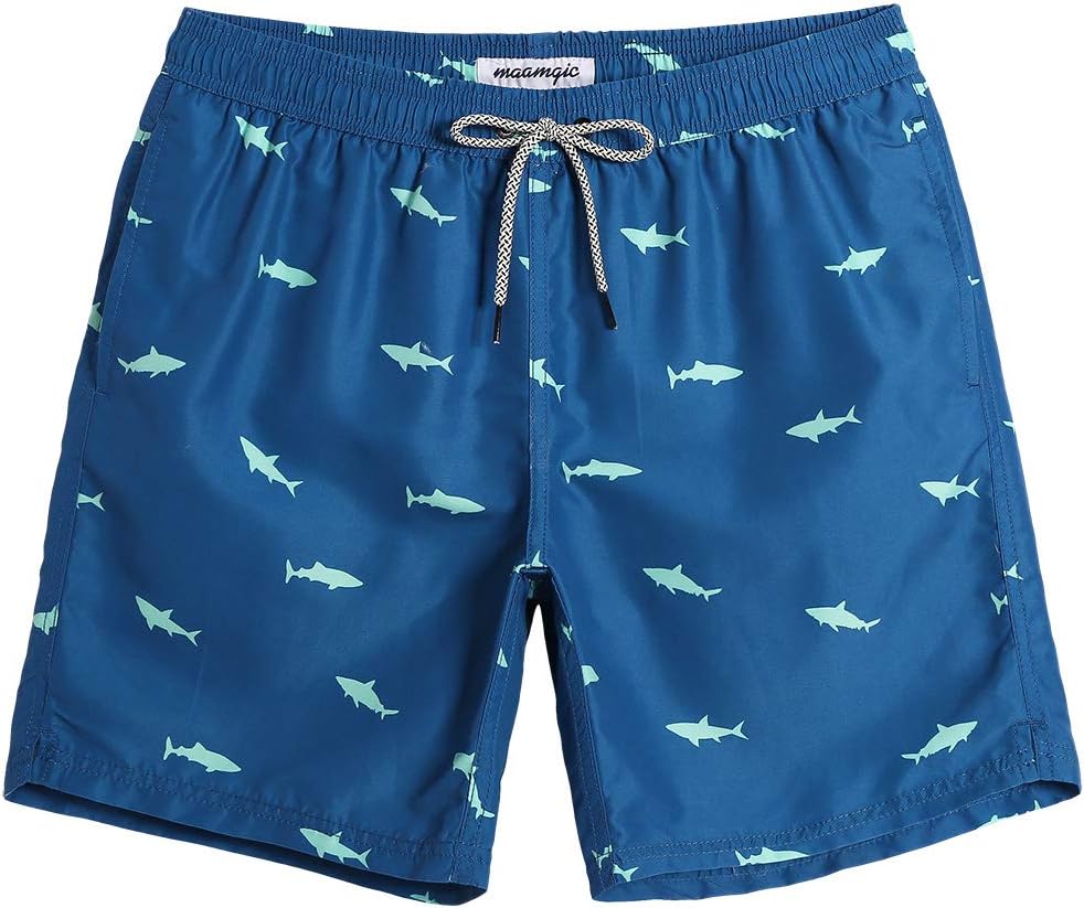 MaaMgicMen's Swimming Shorts Quick Dry Trunks Bathing Short Casual Lounge Shorts with Mesh Lining