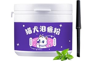 Tear Stain Remover Powder – Pet Eye Powder Cleaner with Brush | Easy to Use Whitening Eye Dust, Gentle Stain treatmentt, Safe