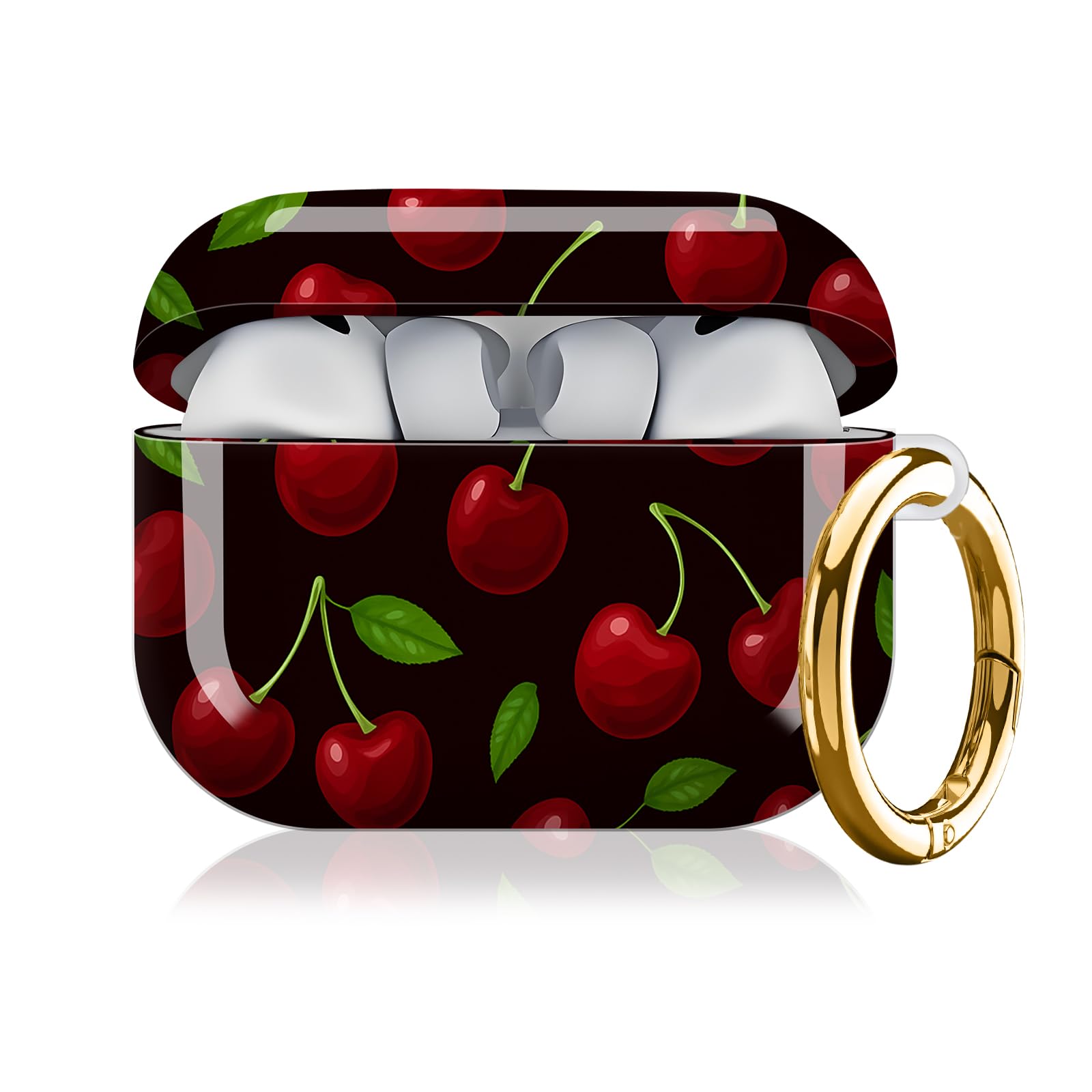 Photo 1 of Compatible with AirPod Pro 3rd Generation Case 2025,Fashion Protective Cover with Keychain, Anti-Scratch, Drop Protection,Shockproof Cover for AirPod Pro 3 Women(Red Cherry Fruit)