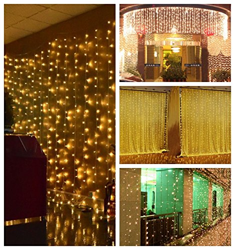 Lightess 300 led string fairy light curtain lights 8 mo…