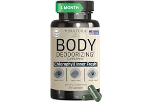VINATURA Body Deodorizing Supplement for Women - Magic Chlorophyll Pills for Body Odor Eliminator, it Works for Her Internal Deodorant, 30 Capsules