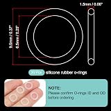 sourcing map Silicone O Rings 0.26in ID 0.37in OD 1/16in Width VMQ Seals 20pk view 2