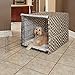 MidWest Homes for Pets XL Dog Crate Cover with Teflon Fabric Protector, Poly-Cotton Privacy Kennel Cover Fits Most 48-inch Crates, Brown Designer Print, Washable, Reduces Barking