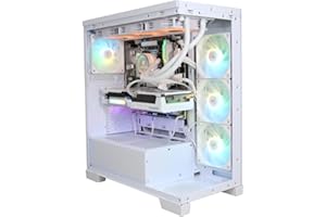 AZZA SERAPH‑WHITE Gaming PC, Intel i5‑14400, RX 9060 XT 8GB, 16GB DDR5-6000, 1TB SSD, ARGB Liquid Cooler, 850W GD, WiFi6, Win