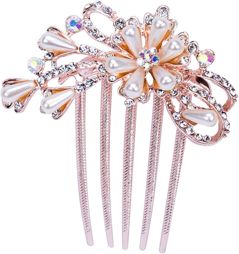 Amazon Com Darling Her Elegant Peacock Rose Gold Pearls Hair