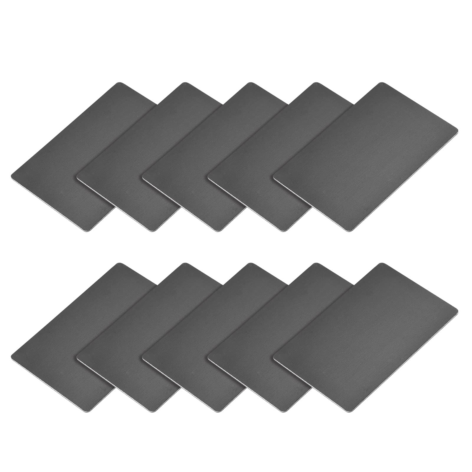 METALLIXITY Blank Metal Card (100mm x 60mm x 1mm) 10Pcs, Anodized Aluminum Nameplate - for Home Indoor DIY Signage Etching, Black
