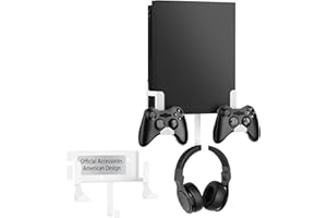 NYMUS Wall Mount Kit with Detachable 2 Controller Holder & Headphone Hanger, Metal Wall Mount Holder Compatible with Xbox One X, White