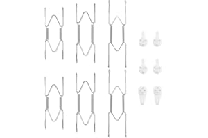 Bilillo 6 Pcs Plate Hangers for the Wall, 4/6/8 Inch Invisible Decorative Wire Plate Holders, Plate Hangers for Display Vario