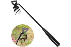 SIXCAR Weeding Tools,Portable Garden Weeder Tool,2024 New Manganese Steel Weed Puller,for Hand Weeder for Vegetable Gardening Backyard Farm Planting & Uprooting Weeding Tool (Black 5-Tooth)
