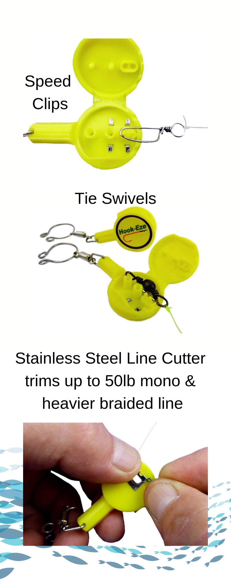 HOOKEZE Fishing Gear Knot Tying Tool for Hooks Jigs Swivels Line