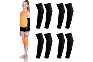 4 Pairs Kids Arm Sleeves - Protection Cooling Basketball Tennis Football Outdoor Activity Sleeves, Protective Armwear, Ultima