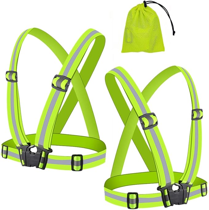 QIMMU 2pcs High Vis Running Vest, Running Gear Safety Vest,Fluorescent