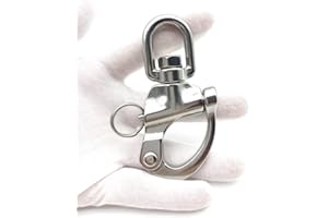 QIANJIEER Quick Release Snap Shackle - 316 Stainless Steel Swivel Eye Snap Shackle Quick Release Clip for Sailing, Rigging, Anchor, Chain, Spinnaker, Halyard, SCBA Mask