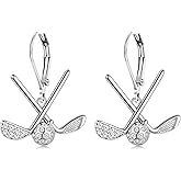 TALYKONG Golf Earrings for Women Golf Club And Ball Dangle Drop Leverback Earrings Jewelry for Women