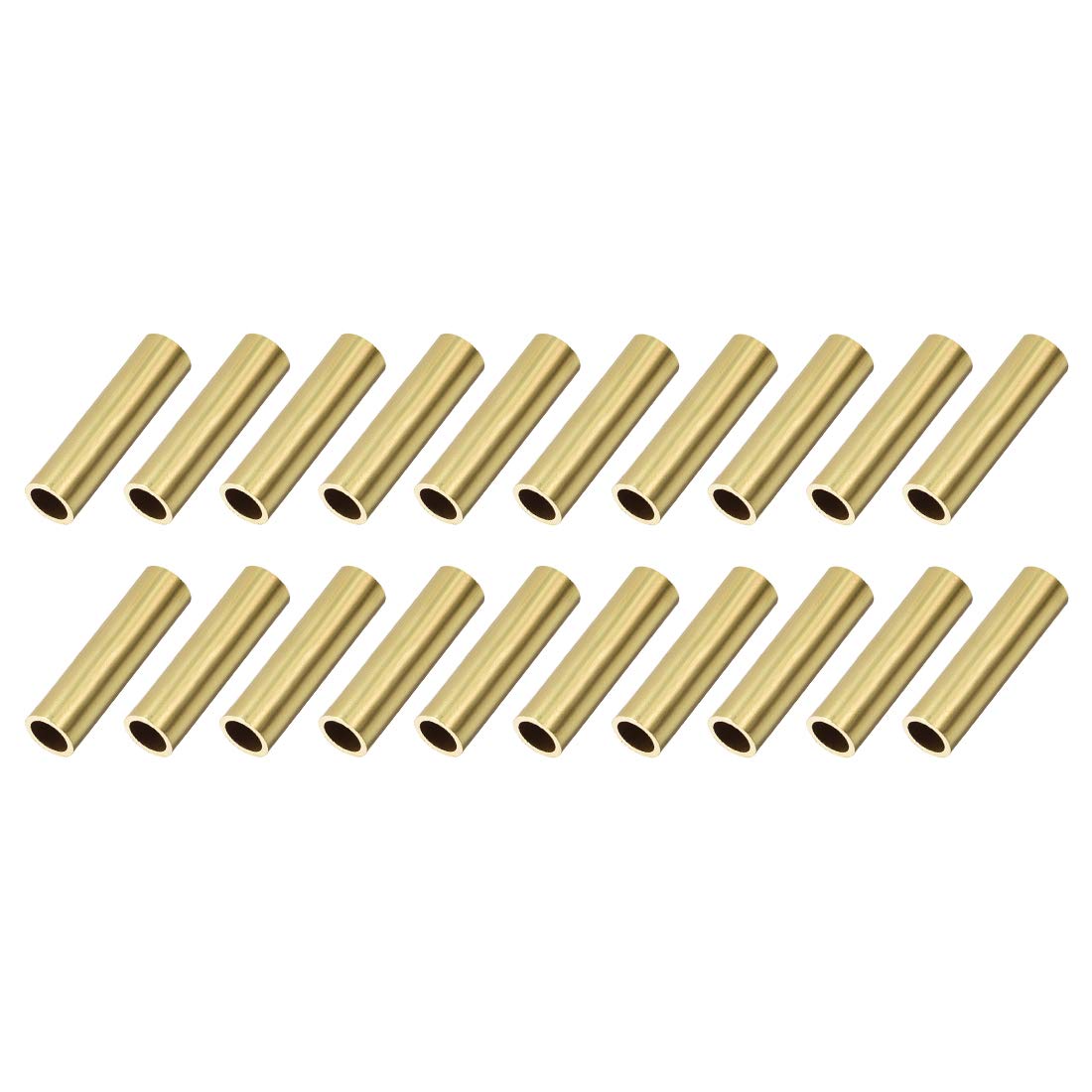 sourcing map Brass Round Tube, 8mm OD 1mm Wall Thickness 30mm Length Seamless Pipe Tubing for DIY Crafts 20 Pcs