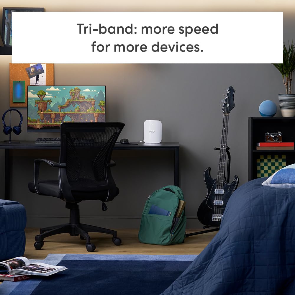 Amazon eero Pro 7 tri-band mesh Wi-Fi 7 router (newest model) - Supports internet plans up to 5 Gbps, Coverage up to 6,000 sq. ft., 3-pack