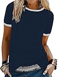 SOFIA'S CHOICE Women's Crew Neck Ringer Tee