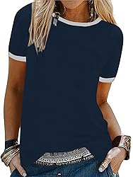 SOFIA'S CHOICE Women's Crew Neck Ringer Tee