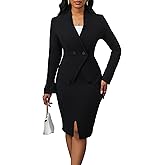 Women's Suits 2 Piece Skirt Set Business Work Outfits Blazer Dress Jacket Pencil Skirts Suit Sets