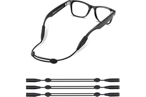 TBATAIL Glasses Strap for Ray-Ban Meta and Wide Frame Glasses –Adjustable Sunglasses Straps Cords for Men Women kids-Eye Glasses Holders Around Neck, Eyewear String Lanyard Retainer(3pcs 14in Black)