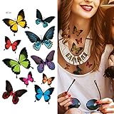 Supperb Temporary Tattoos - 10 Color Butterflies Tattoos