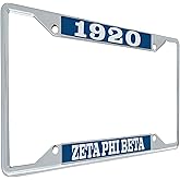 Desert Cactus Zeta Phi Beta Founding Year Crest Car Accessories ZPHI Call Tag Nickname Metal License Plate Frame and Tag Holder for Front or Rear of Vehicle (Founding Year LP Frame)