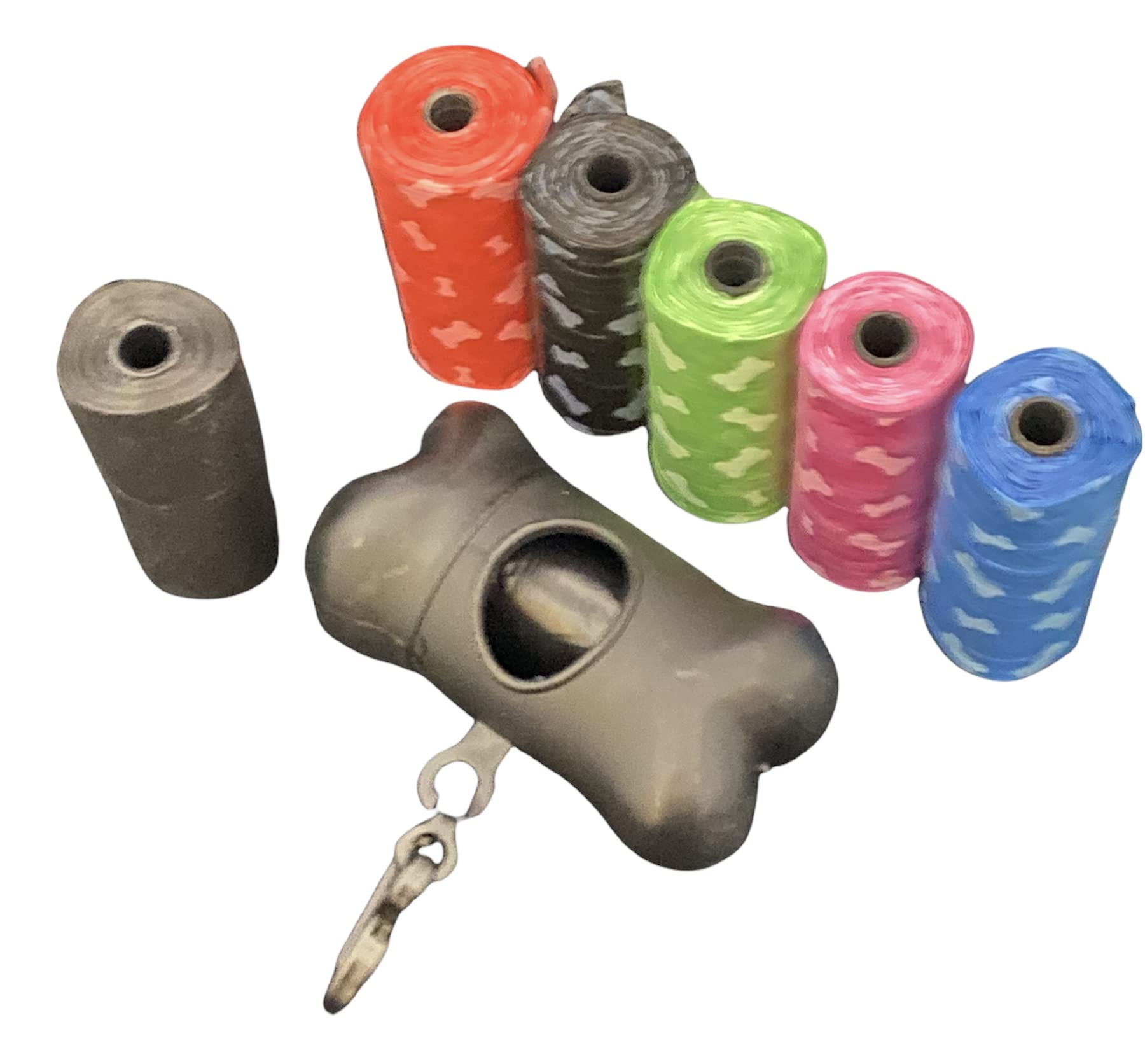 Dog Needs Bags with Dispenser and Leash Clips, Pack of 105 Dog Hygiene Bags with Dispenser and Clips, Dog Dejection Bags (Black)